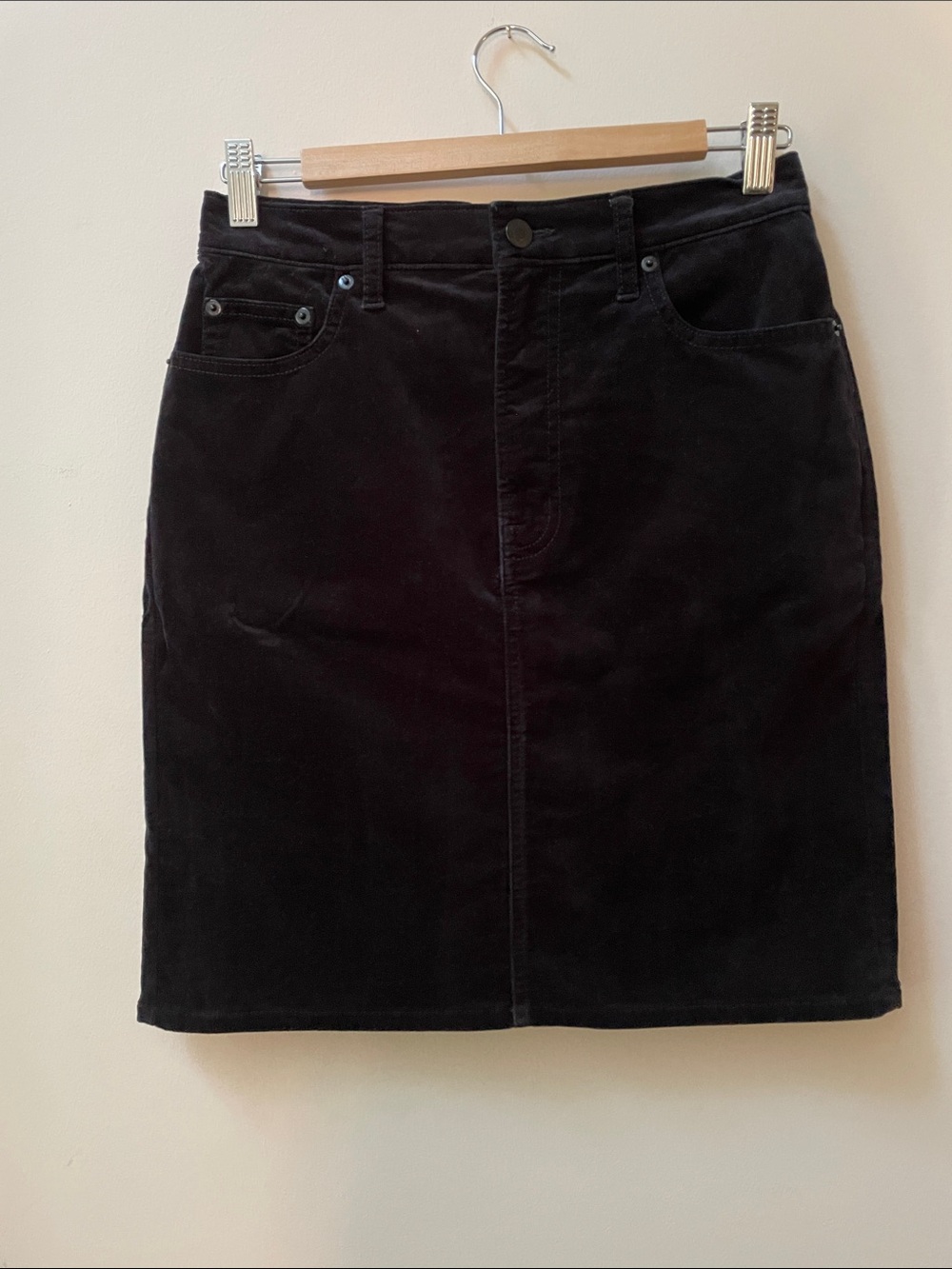 GAP denim Black Velvet Mini Skirt